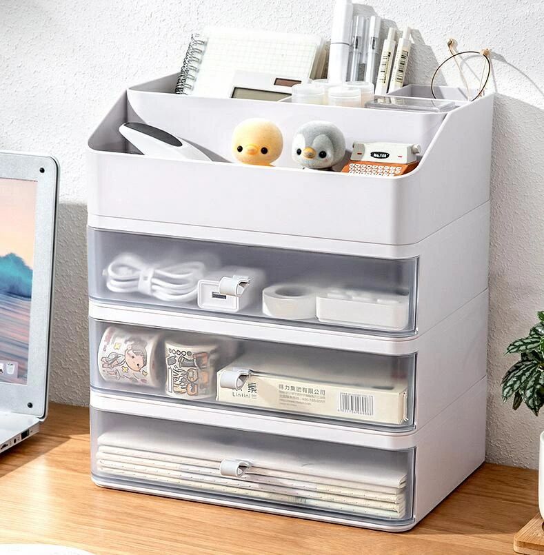 Rakuten - 引き出し 卓上収納ケース 収納ボックス プラスチック A4/A5対応 横 小物 1段 2段 3段 滑り止め 大容量 文房具収納 書類ケース 化粧品