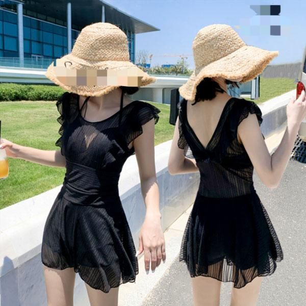 乐天商城 - 体型カ レディース 海水浴 水着 セクシー 黒 スイムウェア ノースリーブ水着 ブラック プール 20代 夏休み 40代 女性