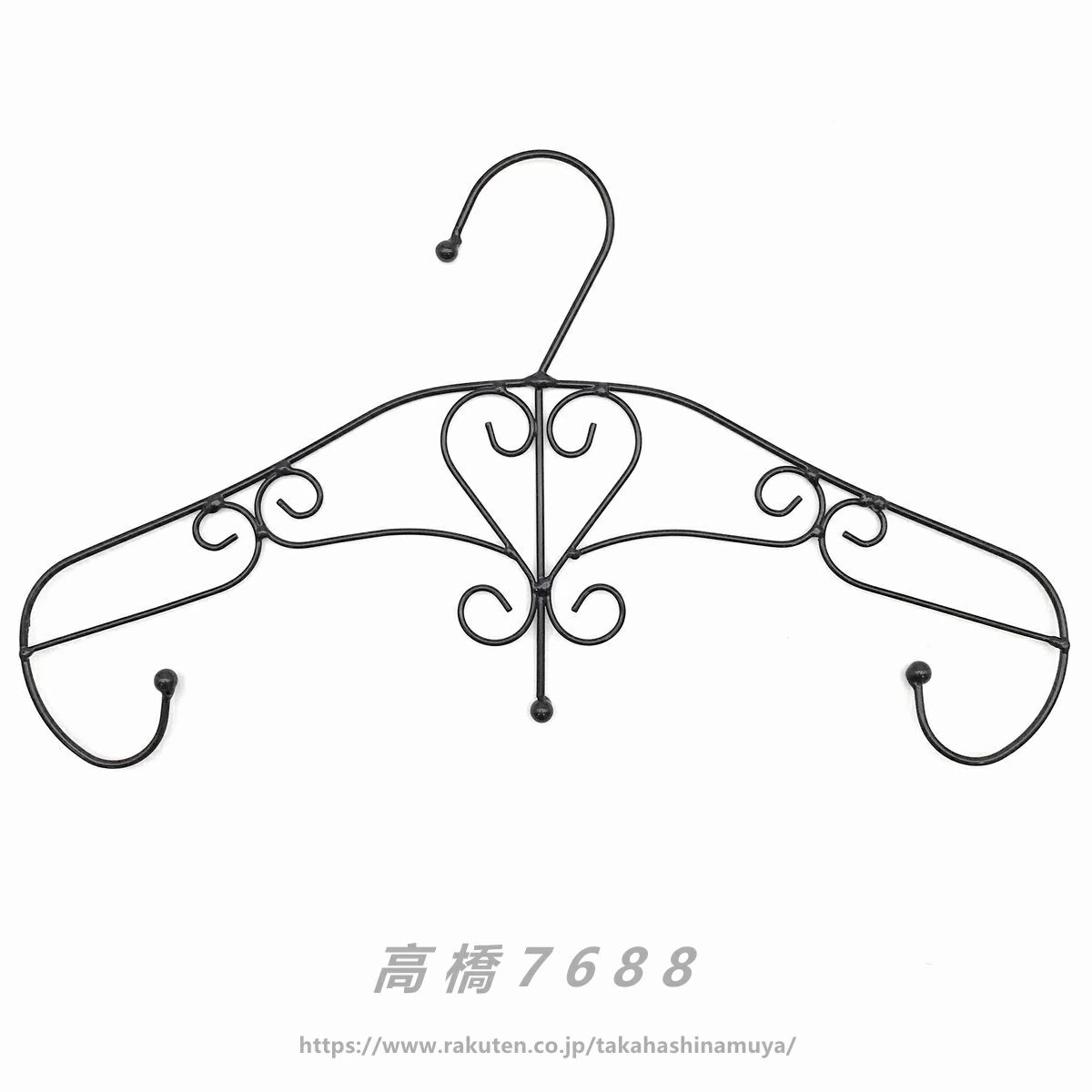 樂天商城 - とてもおしゃれなハンガー 撮影用 インテリアやディスプレイにも ハンガー アンティーク風 3本セット (ブラック)