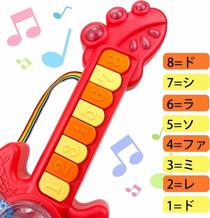 南山商店のキッズ ギター エレキギター ギター おもちゃ 子供 ピアノ 光る 楽器おもちゃ 音楽おもちゃ 初めてのギター プラスチック製 子供おもち｜アングル3