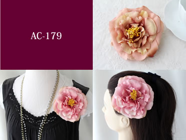 品揃え多数！ 高級造花 コサージュ ヘアアクセサリー バラ AC-179 シルクフラワー ...