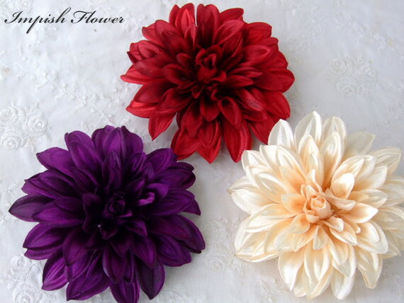 品揃え多数! 高級造花 コサージュ ヘアアクセサリー ダリア AC-160 シルクフラワー 造花 髪飾り ヘアアクセ 結婚式 入学式 卒業式 入園式 卒園式 成...