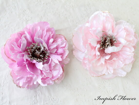 楽天IMPISH from NaoColour品揃え多数！ 高級造花 コサージュ ヘアアクセサリー ピオニー 芍薬 AC-239 シルクフラワー 造花 花 髪飾り ヘアアクセ 結婚式 入学式 卒業式 入園式 卒園式 成人式 コサージュ フォーマル