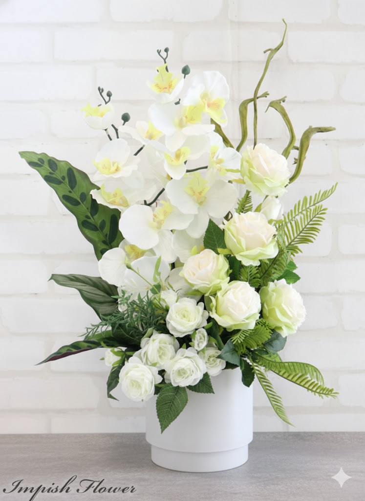 胡蝶蘭 造花 フラワーアレンジメント 大型 大きい インテリア 開店祝い アーティフィシャルフラワー 豪華