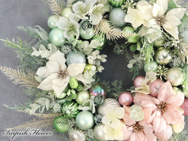 クリスマリース 造花 ポインセチア 48cm ピンク 大きい 人気 豪華 おしゃれ 北欧