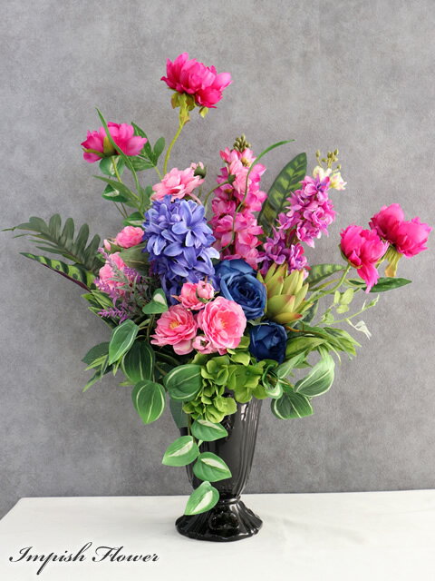 Rakuten - 造花 フラワーアレンジメント インテリア 開店祝い 大きい 大型 高級造花 アーティフィシャルフラワー 豪華