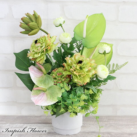 乐天商城 - 造花 フラワーアレンジメント 卓上 インテリア 高級造花 アレンジメント