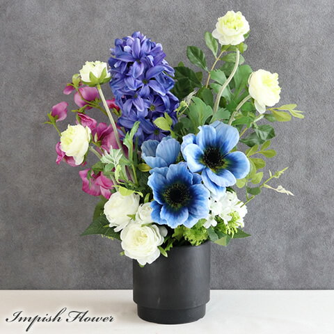 造花 フラワーアレンジメント 仏花 お供え花 インテリア お盆 アーティフィシャルフラワー 仏壇用