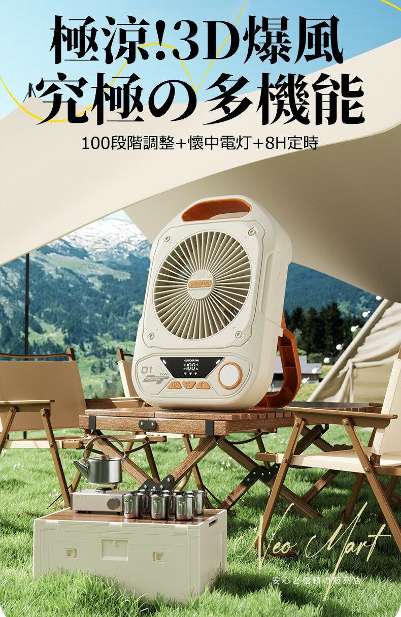 ＼2025年改良版／キャンプ 扇風機 20000mAh 充電式ファン DCモーター 強力 100階段風量調節 静音 卓上扇風機 モバイルバッテリー LEDライト キャンプ 扇風機 コードレス アウトドア扇風機 軽量 車中泊 DIY 工場扇 キャンプ用品 持ち運び10000mAh 扇風機 卓上 小型 扇風機 2