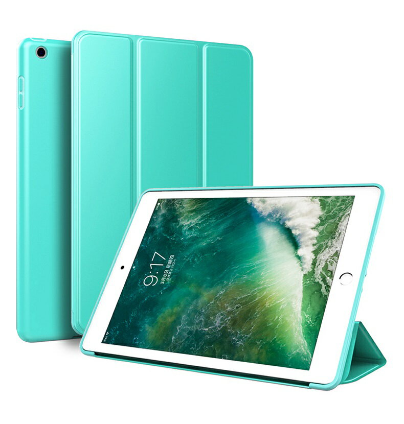 iPad 9.7インチ (2018/2017，第6/5世代/A1954/A1822/A1823/A1893 用)iPad5/iPad6 手帳型カバー 軽量 薄型 PU レザー TPU ソフト 着脱しやすい 三つ折スタンド 仕事と作業モード 3段階折り畳み 動画鑑賞モード オートスリープ機能