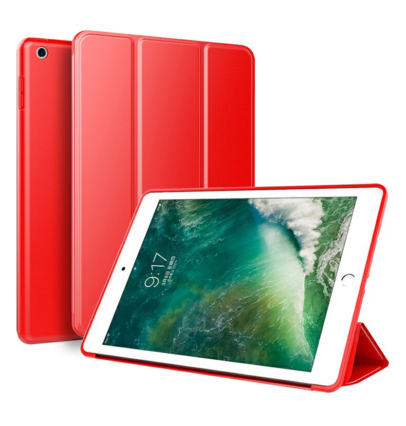 iPad 9.7インチ (2018/2017，第6/5世代/A1954/A1822/A1823/A1893 用)iPad5/iPad6 手帳型カバー 軽量 薄型 PU レザー TPU ソフト 着脱しやすい 三つ折スタンド 仕事と作業モード 3段階折り畳み 動画鑑賞モード オートスリープ機能