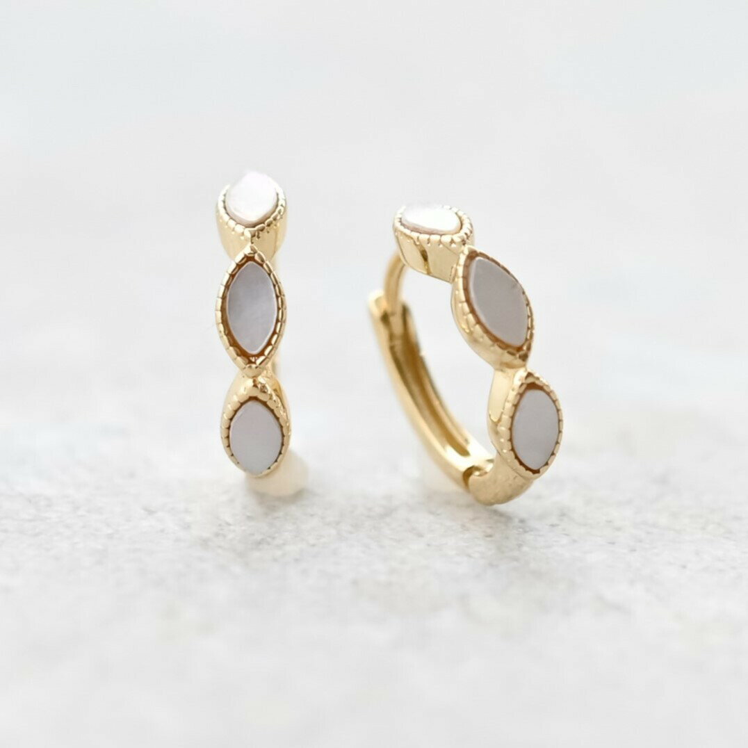 naotjewelry ピアス プレゼント 新作ピアス ［ナオットジュエリー］レディース ピアス フープピアス マザーオブパール （直径約1.3cm）イヤリング ノンホールピアス ギフト