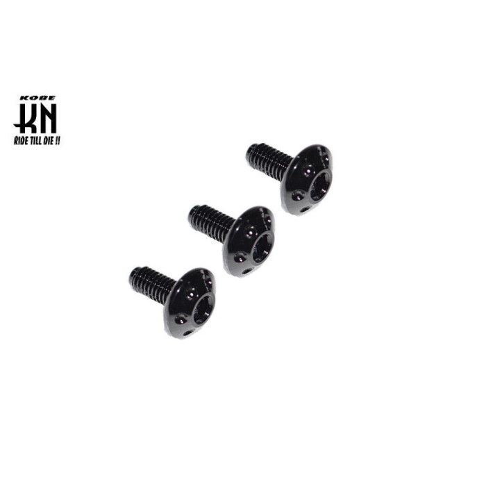 KN企画 ドレスアップアルミボルト【M6】ブラック【3個入】