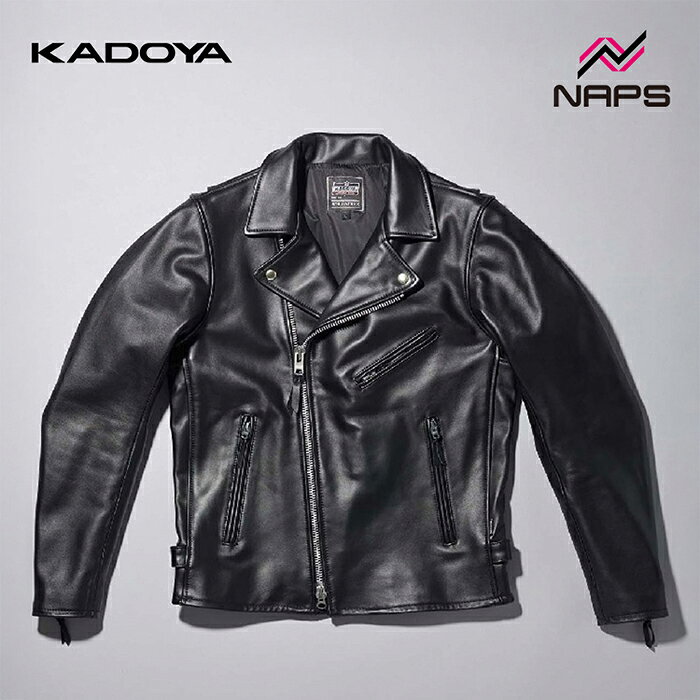 KADOYA カドヤ 1659 BOREAS レザージャケット ブラック ボレアス ダブルライダース プロテクター装着可能 牛革 本革 革ジャン バイク用