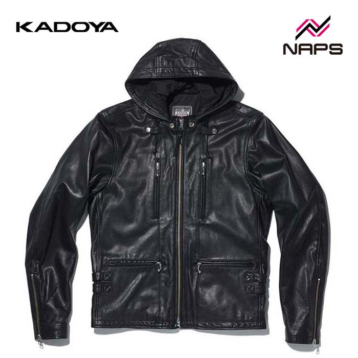 KADOYA カドヤ 1190 EURO CAPP フーデッドレザーライダースジャケット ブラック