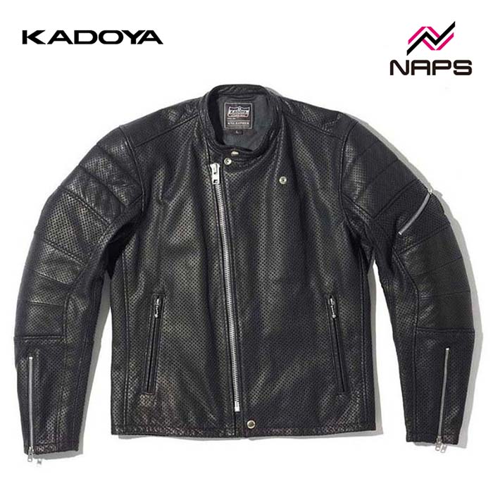 Other - KADOYA カドヤ 1638 SW-BANSHEE レザージャケット ブラック パンチングレザー パデッドデザイン ライダース スリム プロテクター装着可能 ベンチレーション 通気性 牛革 本革 革ジャン バイク用