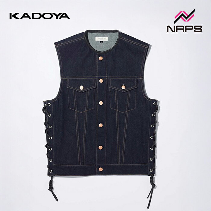 美品　カドヤ KADOYA デニムベスト 編み上げ XL KADOYA デニムベスト LLカドヤ / サイズ XL(LL) オリジナルカスタム
