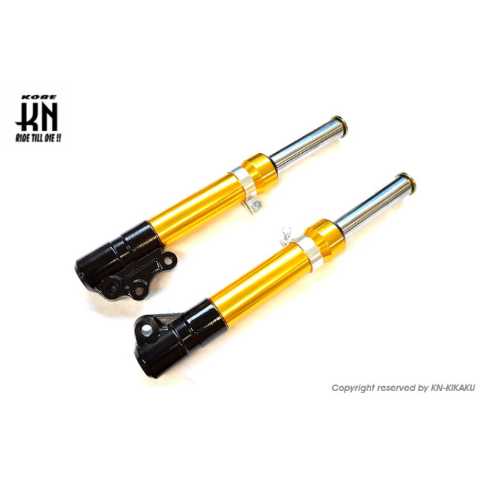 KN企画 フロントフォーク【リモコンJOGZ2 /ZR(03年以降)】ブラック/ゴールド ロー...