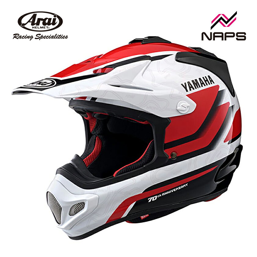 Arai アライ ヘルメット V-CROSS4 YAMAHA 70th ANNIVERSARY オフロードヘルメット サイズ S M L XL Vクロス4 ブイクロス バイク MX エムエックス MFJ公認 SNELL スネル A.C.E.認定ショップ ヘルメット バイク オートバイ 【予約生産品】