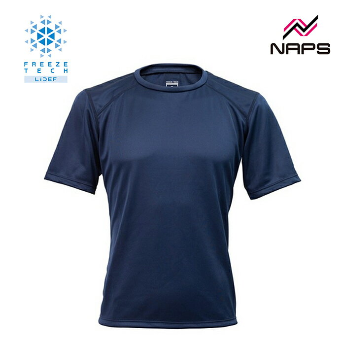 FREEZE TECH フリーズテック 氷撃 PERFORMANCE LINE レギュラーフィット 冷感シャツ 半袖クルーネック ネイビー サイズ S M L XL 2XL 3XL パフォーマンス ライン 接触冷感 気化熱冷却 吸水速乾 紫外線カット ストレッチ 抗菌 防臭 消臭 日本製 リベルタのサムネイル