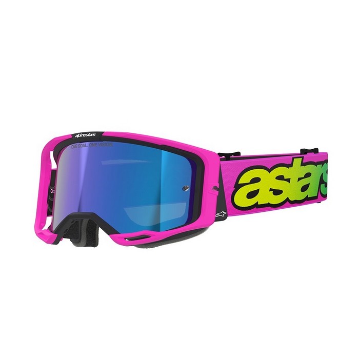 alpinestars アルパインスターズ ヴィジョン8ゴーグル ビスタ ピンクフロー/イエローフロー/ブルーミラーレンズ