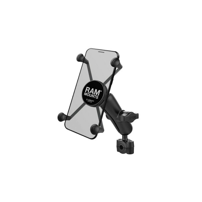 RAM MOUNTS ラムマウント Xグリップ(M)＆バーマウントベース(S)セット(標準アーム) Ф9.5-15.8mm対応 1インチボール RAM-B-408-37-62-UN10U (P114-6300)