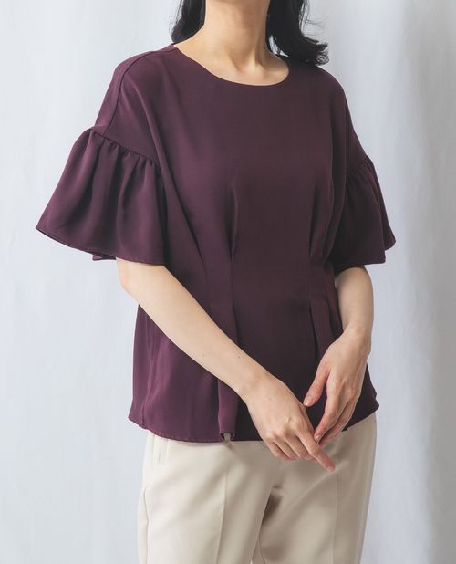 ★6/5限定！20%OFFクーポン配布中★【期間限定70％OFF】《マットサテン 半袖 プルオーバー ブラウス 》レディース ファッション トップス ナラ カミーチェ ナラカミ NARACAMICIE アウトレット 送料無料のサムネイル