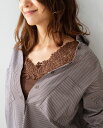 ★P5倍+10%OFFクーポン★【30%OFF】《丸胴キャミソール》レディース トップス カットソー レース ストレッチ 胸元 華やか ブラウン ボルドー ナラ...