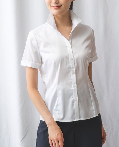 【期間限定70％OFF】《 コットン ツイルスタンドカラー 半袖 シャツ 》レディース ファッション トップス ナラ カミーチェ ナラカミ NARACAMICIE アウトレット 送料無料のサムネイル