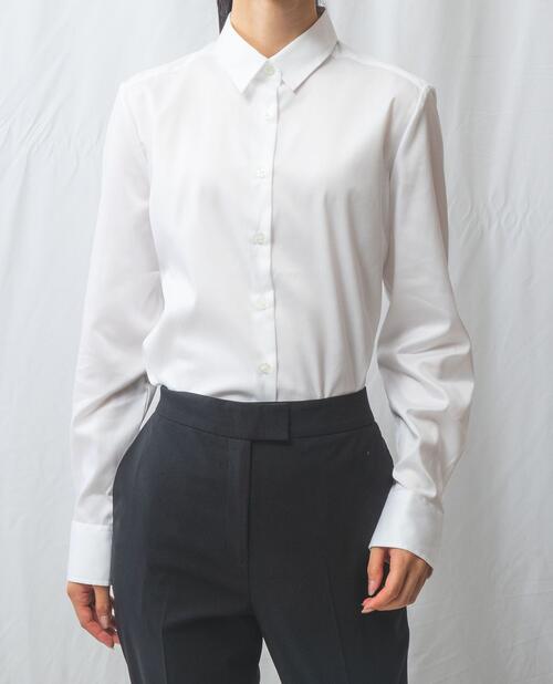 ★6/10限定！20%OFFクーポン配布中★《 コットン シャンブレーベーシックカラー 長袖 ブラウ