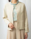 ★P5倍+10%OFFクーポン★【50%OFF】《 【 セットアップ スーツ 対応】麻調 ノーカラー ジャケット 》【 ナラカミーチェ 公式】 レディース アウ...