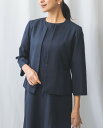 【セール★30%OFF】《【 セットアップ 対応】D/NAVY ジャケット 》【 ナラカミーチェ 公式】 レディース アウター ノーカラー 上品 羽織り 濃紺 ...
