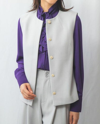 【50%OFF】《【 セットアップ スーツ 対応】ショート ジレ 》 レディース アウター ノースリーブ クルーネック ナラ カミーチェ NARACAMICIE アウトレット 送料無料 【50%OFF】《【 セットアップ スーツ 対応】ショート ジレ 》 レディース アウター ノースリーブ クルーネック ナラ カミーチェ NARACAMICIE アウトレット 送料無料
