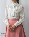 ◆10%OFFクーポン&P5倍!◆【50%OFF】《【 PEANUTS コラボ】シャボン玉柄リボン付き ジョーゼット 長袖 ブラウス 》レディーストップス スヌーピー ボウタイ NARACAMICIE ナラカミ アウトレット 送料無料