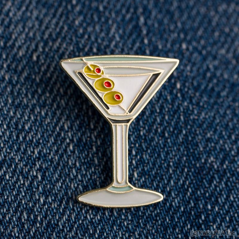 【有名デザイナーによる可愛いデザイン】カクテルピンバッジ マティーニ【ピンズ ピンバッヂ ピンバッチ】【アクセサリー】