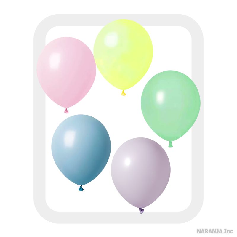 リオテックス ラウンド 5インチ マカロンカラー アソート 【約100本入】【メール便OK(5点まで)】