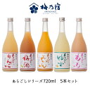 母の日 父の日 ギフト 母の日ギフト 花以外 プレゼント お取り寄せ お酒 果実酒 梅乃宿酒造 あらごしシリーズ720ml お味が選べる5本セット お返し あら...