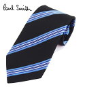 【ネクタイ ブランド・ブランドネクタイ】Paul Smith(ポールスミス)ネクタイ ストライプ柄　シルク(サイズ剣幅8cm) GLU47-79 ブラック送料無料　ブランドネクタイ　クリスマスギフト　バレンタイン　ギフト