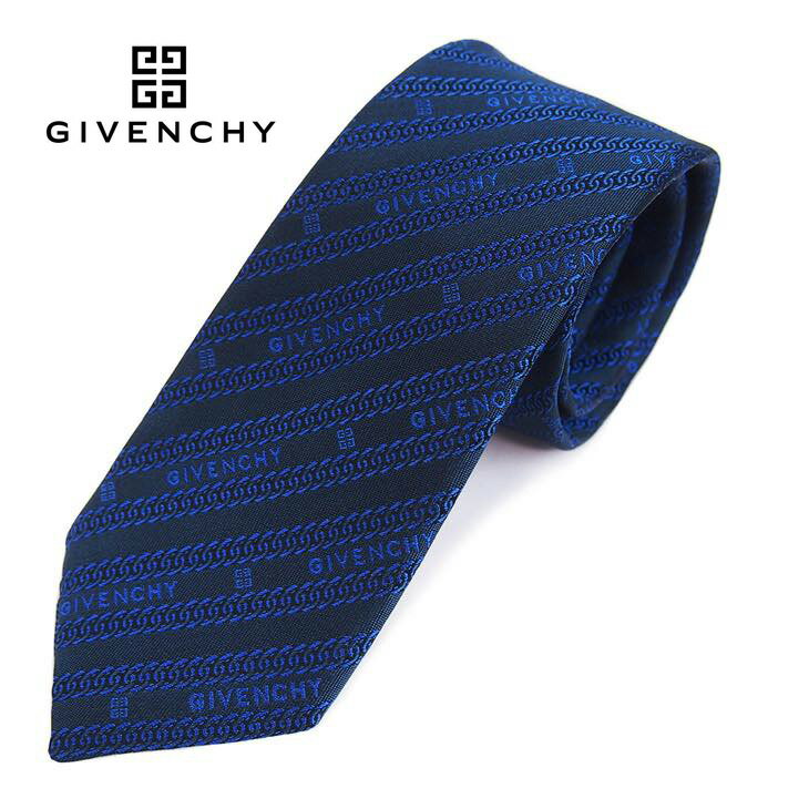 ジバンシイ 【ネクタイ ブランド・ブランドネクタイ】GIVENCHY(ジバンシイ)ネクタイ メンズ ナロータイ ブランドロゴ 総柄 J4167-4ネイビー送料無料 ブランドネクタイ　クリスマスギフト　バレンタイン　ギフト