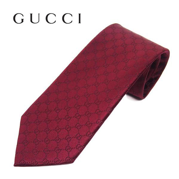 【ネクタイ ブランド・ブランドネクタイ】グッチ(GUCCI) ネクタイ 456520-6166 GGパターン ボルドー 赤 ブランドネクタイ　クリスマスギフト　バレンタイン　ギフト