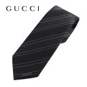 【ネクタイ ブランド・ブランドネクタイ】GUCCI(グッチ)ロゴラインストライプ柄ネクタイ(サイズ剣幅8cm)(499694 1000：ブラック) ブランドネクタイ　クリスマスギフト　バレンタイン　ギフト