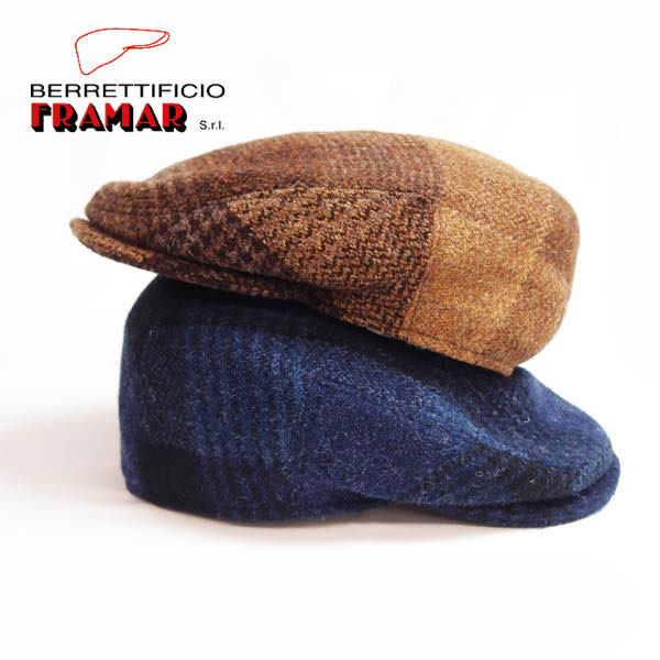 ブランドハンチング（メンズ） framar(フラマー)ウールツィードチェックハンチング メンズ帽子 メンズハンチング　送料無料