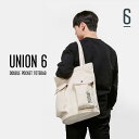 トートバッグ キャンバス レディース メンズ UNION.6 ユニオンシックス ダブルポケットキャンバストート 縦型 アイボリー 男女兼用 ユニセックス 撥水 韓国ファッション 韓国ブランド(4)