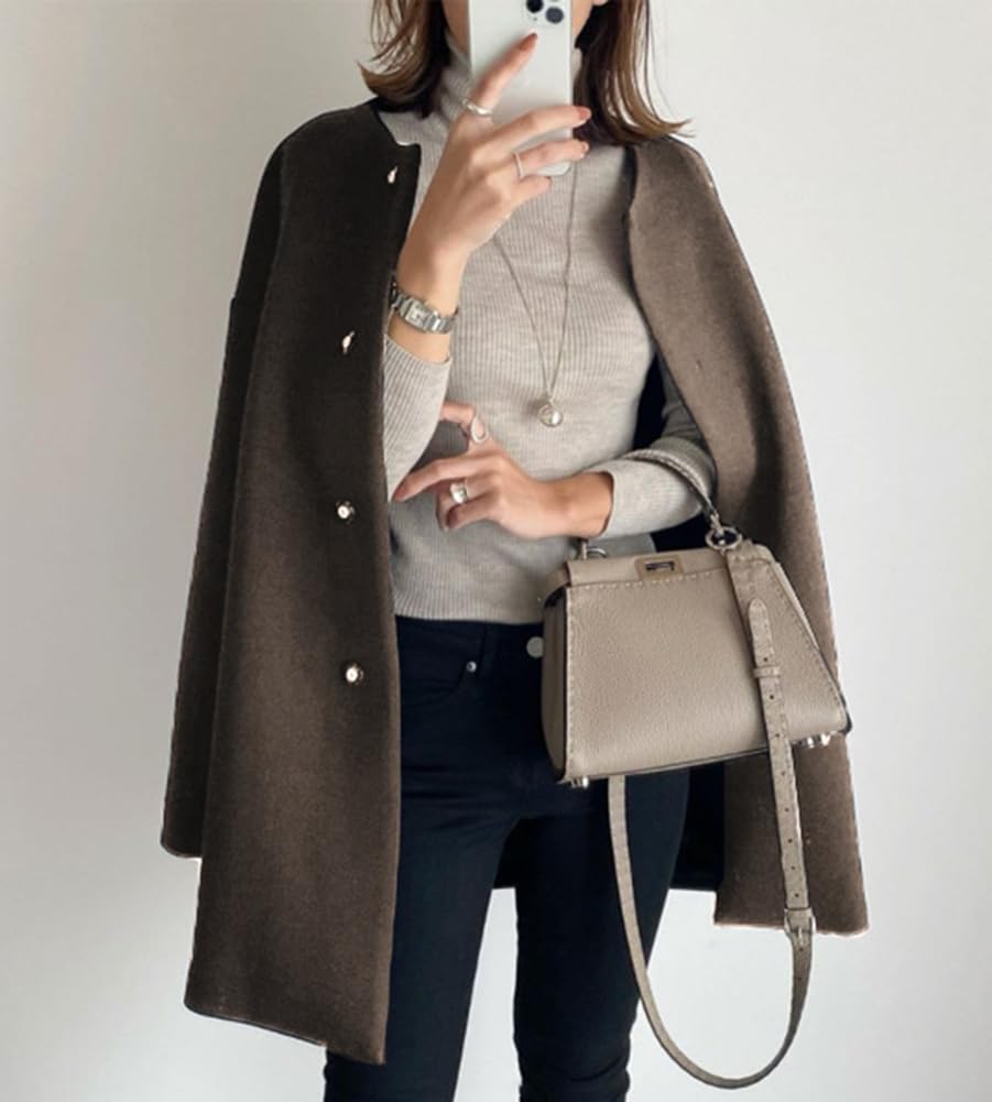 【スーパーSALE限定】チェスターコート ロングコート レディース ノーカラー 秋冬 大きいサイズ 無地 上品 おしゃれ 韓国ファッション