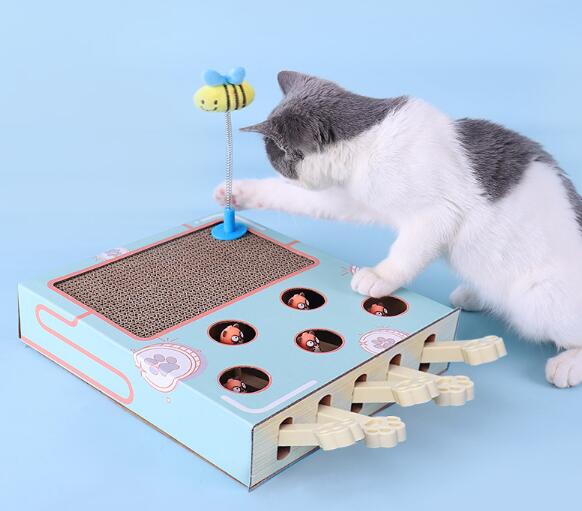 猫おもちゃ 猫 おもちゃ もぐらたたき 猫じゃらし 木製 モグラ叩き 猫遊び 猫じゃれ ペット グッズ 運..