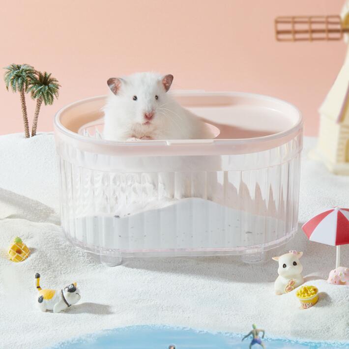 ハムスター トイレ 砂 砂浴び ハムスター ケージ アクセサリ 透明 クリアタイプ お風呂 洗面所 脱臭ト..