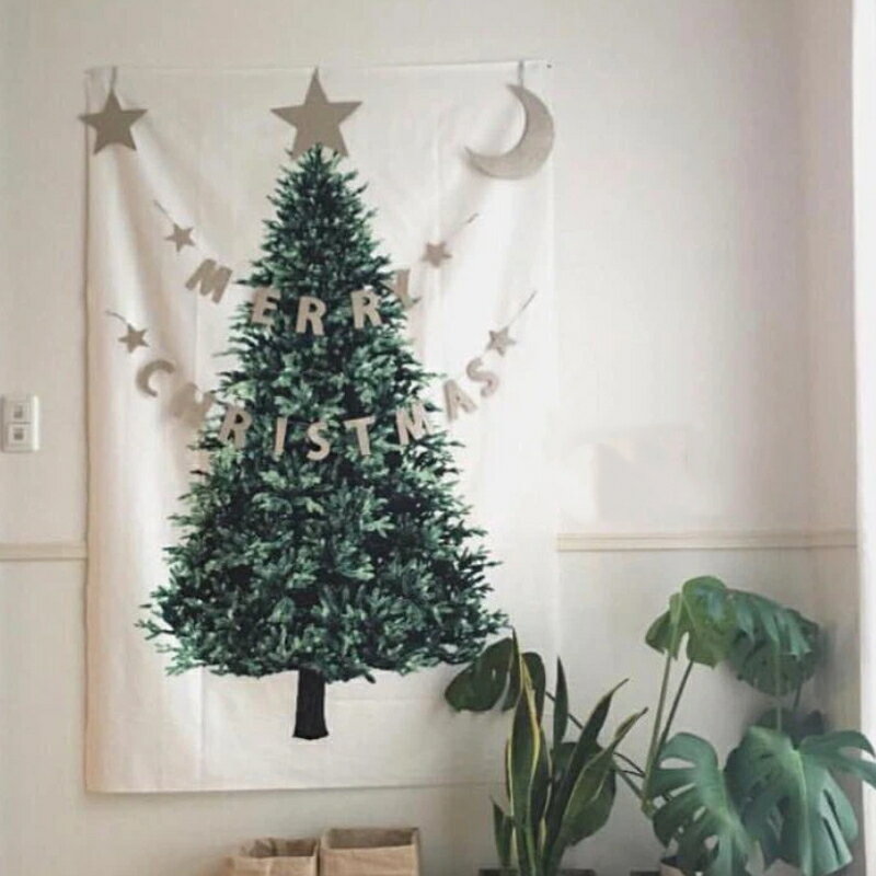 クリスマスツリー タペストリー 壁掛け 省スペース 布 オーナメント 北欧 おしゃれ 自宅 店舗 幼稚園 ..