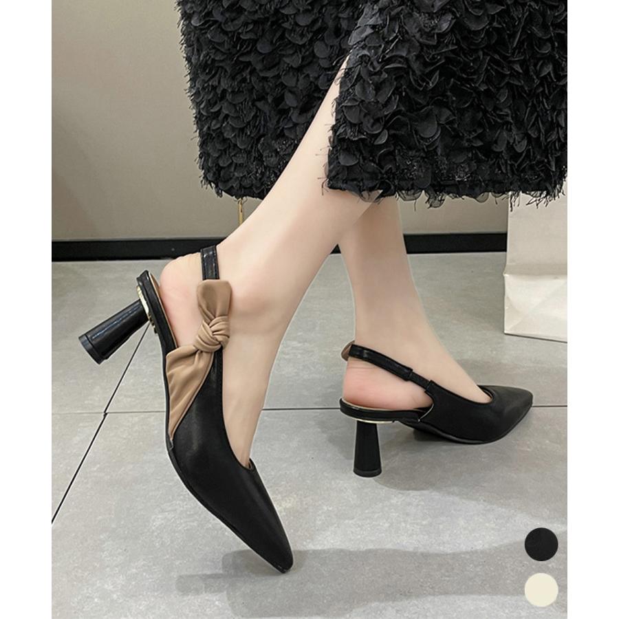 Rakuten - ハイヒールパンプス ポインテッドトゥ配色 パーティーパンプス 結婚式 パンプス黒 上品高見えパンプス