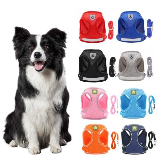 【脱げない設計】犬ハーネス 小型犬・中型犬・大型犬用 おしゃれ 簡単装着 反射材付き リード対応 首輪..