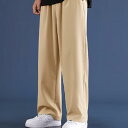 速乾 メンズ 軽快 ずぼん 冷感パンツ M~5XL ワイドパンツ ズボン 夏用 接触冷感 涼しい ストレートワイドパンツ スラックス アイスシルクパ